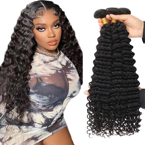 Zeslaerr 12A Grade Brazilian Virgin Human Hair Bundles #1b Natural
