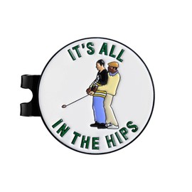 ZEETY Funny Golf Ball Marker with Magnetic Hat Clip – Golf Accessories for Men and Women, Great Golf Gift for Players with Attitude (It's All in The HIPS)