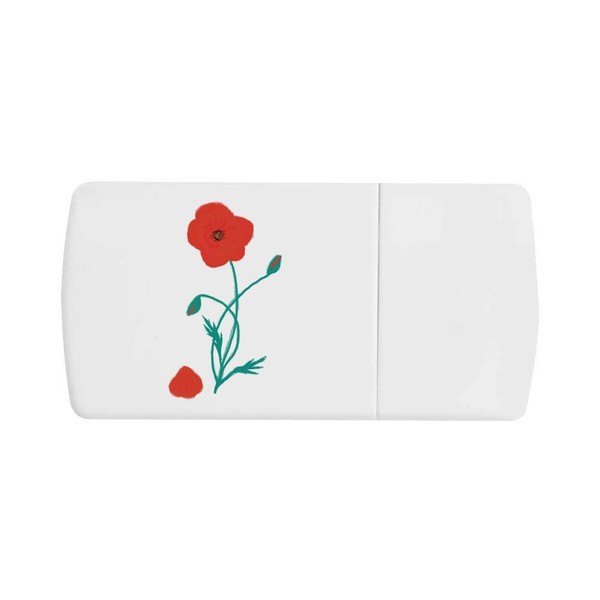 'A Poppy Losing Petals ' Pill Box with Tablet Splitter