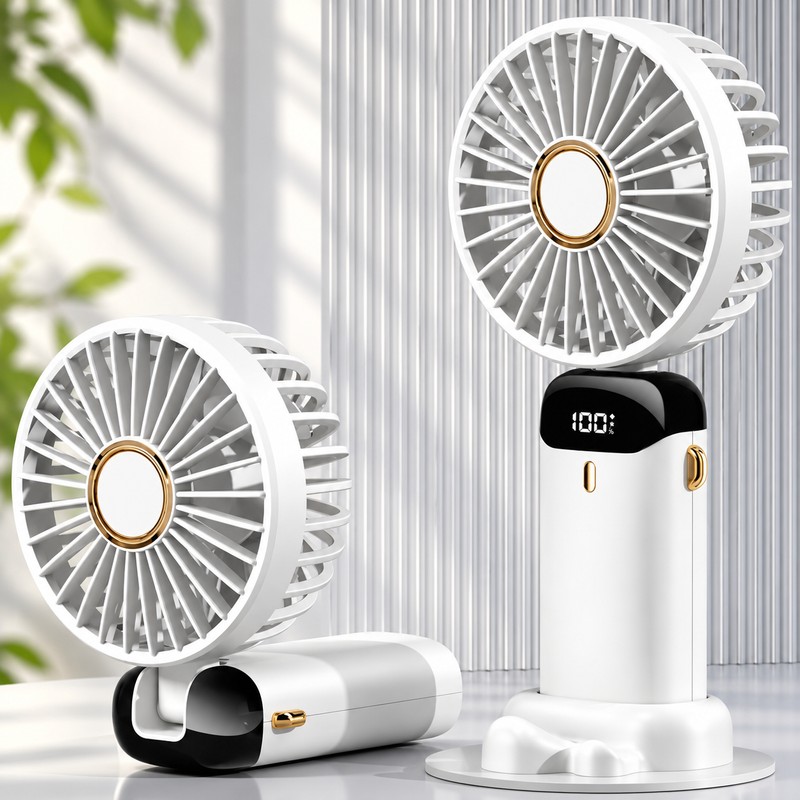 Portable Rechargeable Fan for Personal Cooling – 5-Speed Foldable Fan