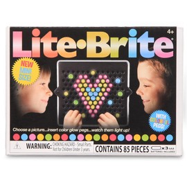 Lite-Brite | Mini | Light Up Drawing Board, LED Board with Colours, Light Up Toys for Creative Play, Glow Art Neon Effect Drawing Board, Light Toys for Kids Ages 4+ | Basic Fun 02216