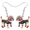 DOWAY Cute Enamel Beagle Dog Earrings Dangle Jewellery for Women