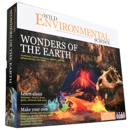 WILD ENVIRONMENTAL SCIENCE Wonders of The Earth - Science Kit for Ages 8+ - Excavate Fossils, Test Minerals, Create an Erupting Volcano and More!