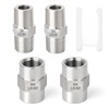 GASHER 4PCS 304 Stainless Steel Pipe Fitting, Hex Nipple Hex Coupling, 1/8" x 1/8" BSP Male Thread Pipe, 1/8Inch x 1/8Inch BSP Female Thread Pipe