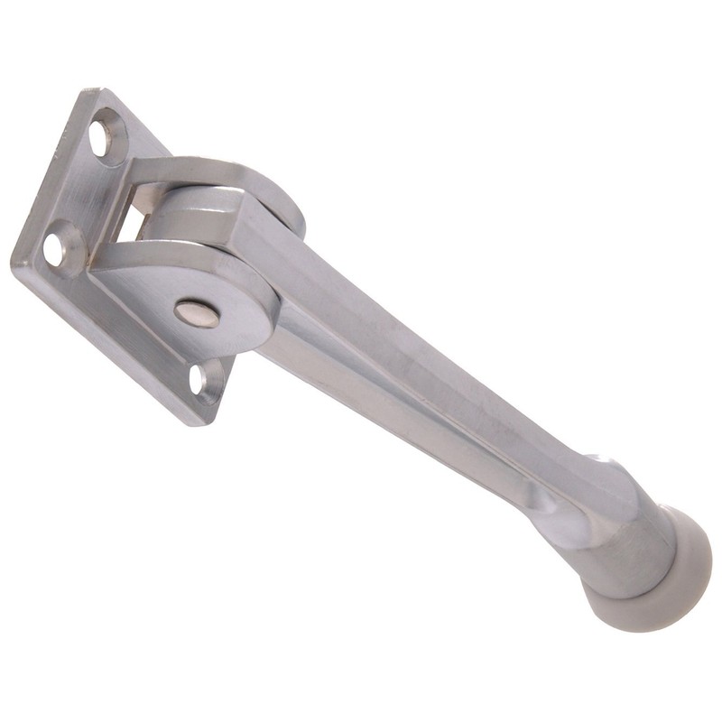 Hillman 5" Kickdown Door Stop - Satin Chrome Door Stoppers,
