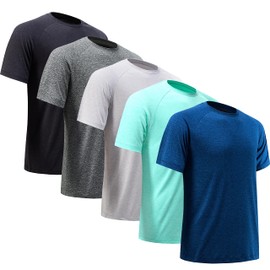 BVNSOZ Men's Workout Shirts Moisture Wicking Athletic Shirts for Men Quick Dry Active Men's Gym T Shirts