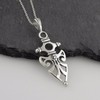 Sterling Silver Lining Spear Protection Amulet Pendant Necklace, 18" Chain,