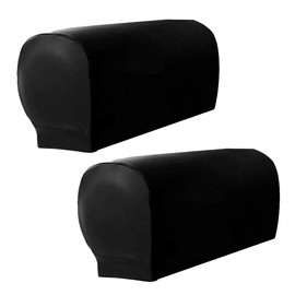 Bestenrose Armrest Cover Waterproof PU Leather Chair Arm Covers Stretch Armchair Couch Arm Rest Cover Sofa Couch Armrest Protector Set Of 2 Black