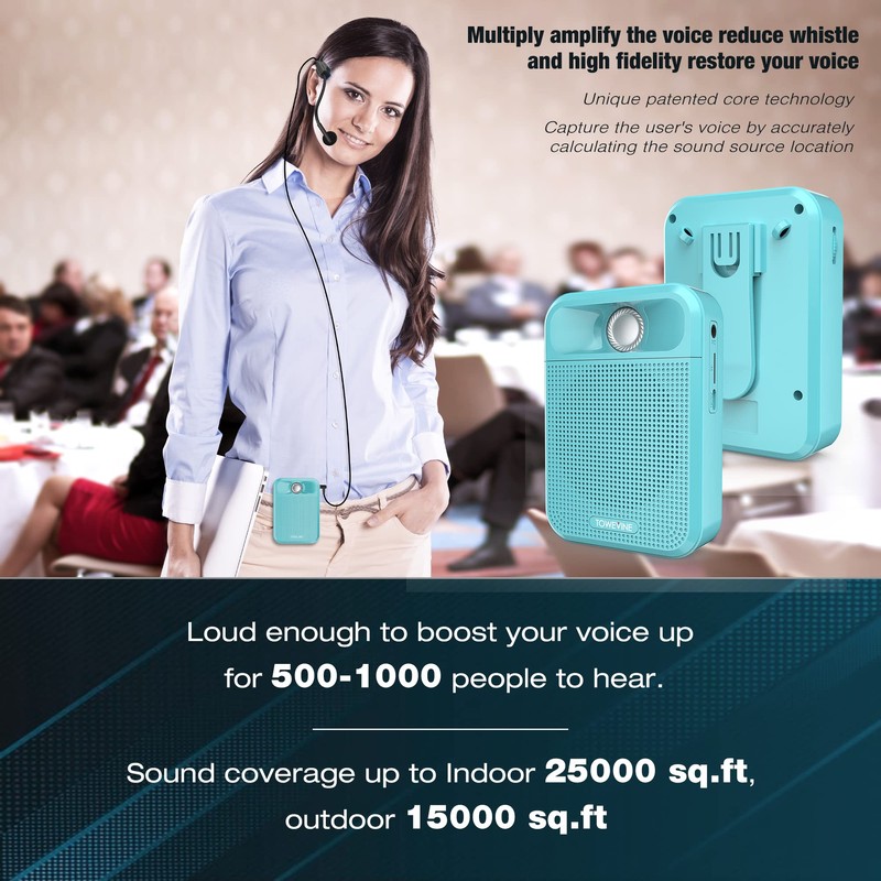 Voice Amplifier, Towevine Portable Rechargeable Microphone Speaker with Headset and