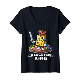 Womens Charcuterie Board King Funny Party Host Food Snacks V-Neck T-Shirt