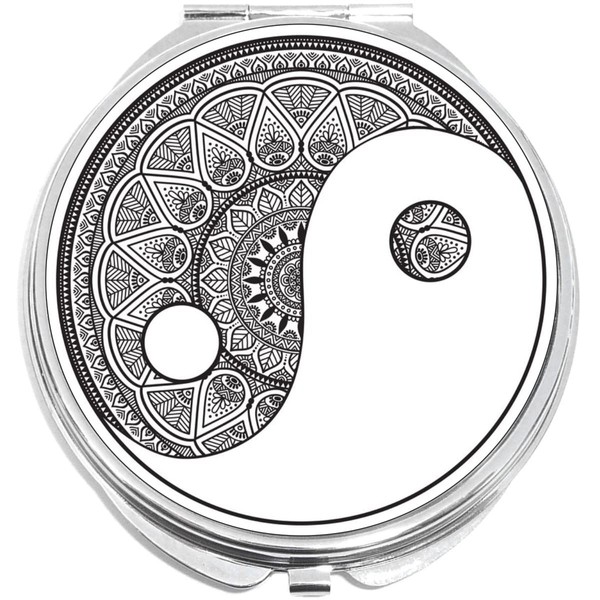 NewCharms Intricate Yin Yang Compact with Mirrors - Perfect Pocket