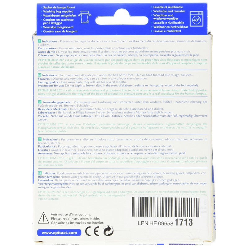 Epitact Plantar Cushions with Epithelium 26 1 pair – Size: 39/41