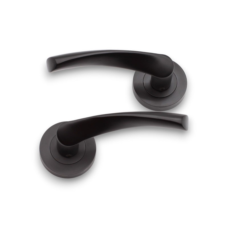 Infinity Decor Pair of Twisted Lever Latch Door Handles on