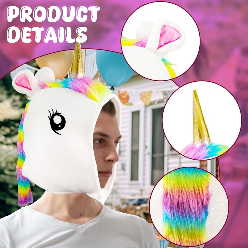 Jococs Unicorn Costume Hats Funny Hat for Adults (White)