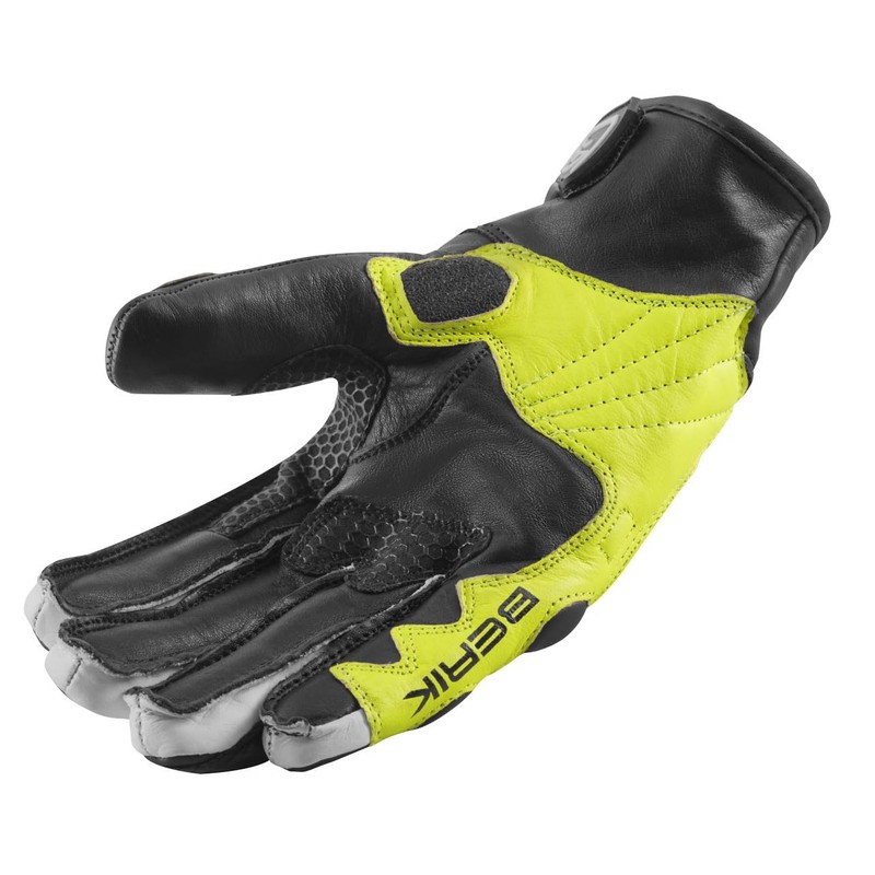 Berik Nador Motorcycle Gloves, Black/Neon Yellow/Green, 3XL