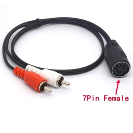 OpenII 7 Pin DIN to RCA Cable, 7-Pin MIDI Female Plug to 2 RCA Male Audio Adapter Cord for Naim, Quad Stereo Systems (50 cm)