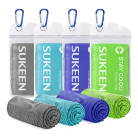Sukeen Mini Cooling Towel for Kids(31 "x9),Ice Towel,Soft Breathable Cool Towel,Microfiber Cold Towel for Boys and Girls for Sports,Running,Exercise,School and More Activities (4Pack)