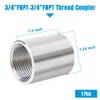 Quickun 304 Stainless Steel Pipe Coupling Fitting, 3/4" x 3/4"