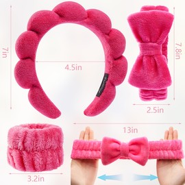 Ztomine Headbands for Women - Spa Headband and Wristband Set