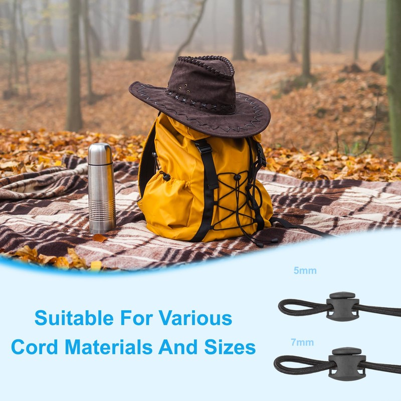 PATIKIL Plastic Cord Lock, 10 Pack Double Hole Spring Cord