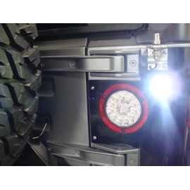 Fits JEEP® Wrangler 4" RED Red LED's Tail Light Kit with 7/8" LED Backup, 3/4" Side markers Front LED 7/8" Amber Turns Indicators Stainless Plate Lights Great For Tube Fender Conversion