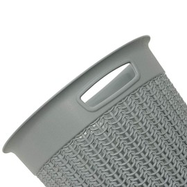 JVL Knit Design Loop Plastic Round Bin 12L, Grey 30 x 29cm, One size