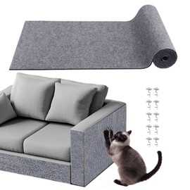 pawstrip Cat Scratching Mat 78.7''x15.8'' Self-Adhesive Cat Scratch Furniture Protector Trimmable Couch Protector from Claws DIY Climbing Carpet Indoor Corner Scratcher for Wall, Sofa, Door, Chair