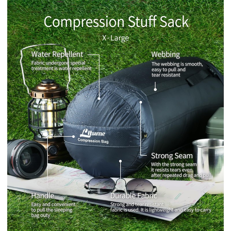 Litume Compression Stuff Sack 6L, 8.5L, 10L, 13L, 16L, Water