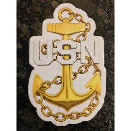 2.5 x 4 inch USN Chief Petty Officer Sticker Fouled Anchor US Navy CPO