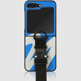 Designskin (신세계김해점)( 갤럭시 Z플립5 ) 버클 스트랩-타포린/블루 ITM26770 (Shinsegae Gimhae Store) (Galaxy Z Flip 5) Buckle Strap - Tarp/Blue ITM26770