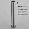 Brushed Nickel Shower Arm Extension, Female to Male 1/2 Inch