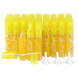 Newzoll 30Pcs Glass Spray Bottles Set, 5ml Empty Mini Glass Sprayer Bottles Refillable Fine Mist Atomizer Glass Spray Vials Tubes Containers for Essential Oil Perfume, Yellow