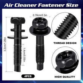 Air Cleaner Fasteners for Honda Accord, Civic, CR-V | OE Replacement Engine Air Filter Housing Bolts, Compatible with 90091P36000 (4)