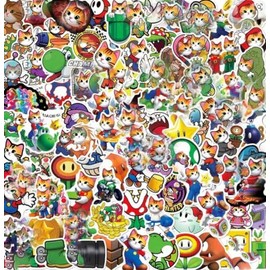 100 calcomanías de dibujos animados para niños y niñas, lindas calcomanías de vinilo impermeables para adolescentes, portátil, botella de agua, bicicleta, guitarra, teléfono, monopatín, equipaje (12)