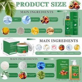 Batana Öl für Haarwachstum 3 Stück, Batana Haaröl + Batana Oil Shampoo + Batana Haarspülung, Batana Shampoo für Haare, Bio Batana-Öl-Conditioner, Geeignet für alle Haartypen