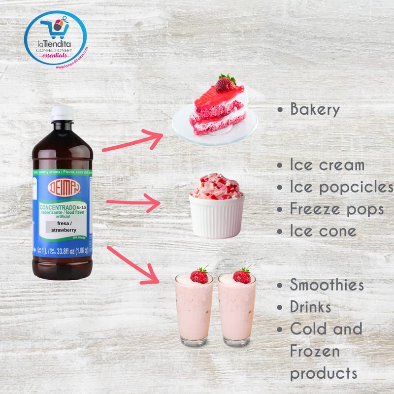Deiman Artificial Food Flavoring Strawberry Concentrate E-15 (33.8 fl oz)
