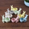 QUINTRA Easter Bunny Mini Ceramic Succulent Pots Thumb Flower Pots