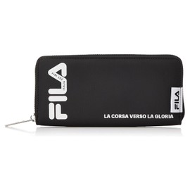 Fila Long Wallet Poly Print Round Coin Purse Card Holder for Boys and Girls Unisex Kids Black, multicolor (black / white)