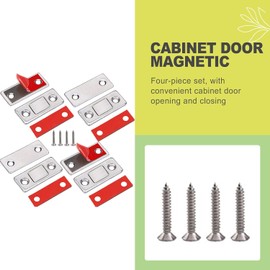 Paquete de 4 cierres magnéticos para gabinete, autoadhesivos, ultrafinos, para puerta de gabinete, armarios de cocina, armarios, cajones, accesorios universales para muebles