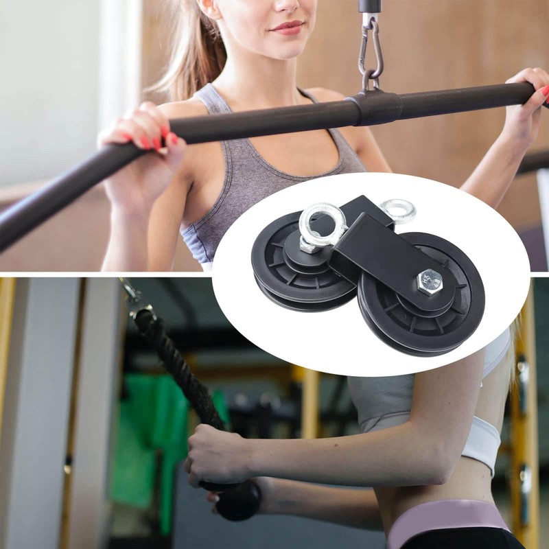 Gym Pulley Wheel Set, 90MM Diameter, 160KG Load Capacity, Black,