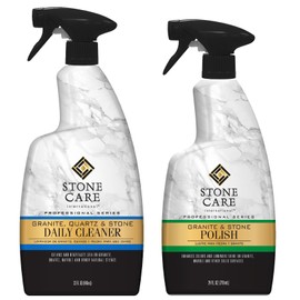 Stone Care International Granite Stone Cleaner and Polish Combo for Granite Marble Soapstone Quartz Quartzite Slate Limestone Corian Laminate Tile Countertop