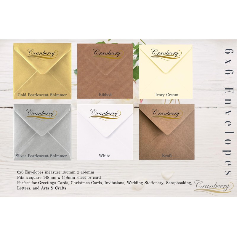 6" x 6" Brown Kraft Envelopes x 100 Pack -