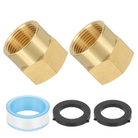 PATIKIL 3/4" NPT Female x 3/4" GHT Female Brass Pipe Fitting, Pipe Extension Connectors Reducer Adapter for Air LP Gas with PTFE Tape - 2PCS
