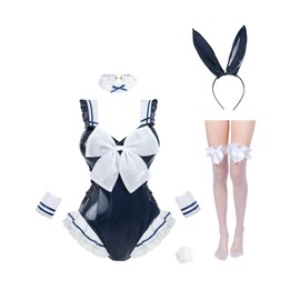 FCCAM Bunny Costume Women Bunny Girl Cosplay Sailor Bunny Girl Cospaly Bunny Girl Senpai Cosplay Bunny Suit with Ears, XL