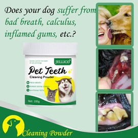 Dog Teeth Cleaning Powder,Dog Dental Powder,Dog Breath Freshener Powder,Dog Tooth Powder Tartar Remover & Fresh Breath 100g