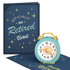 Lovepop Retirement Pop-Up Card for Her and Him - 3D Greeting Cards for Boys, Girls, Men, Women - Officially On Retired Time - 5" x 7" Card - Blank Notecard & Envelope Included