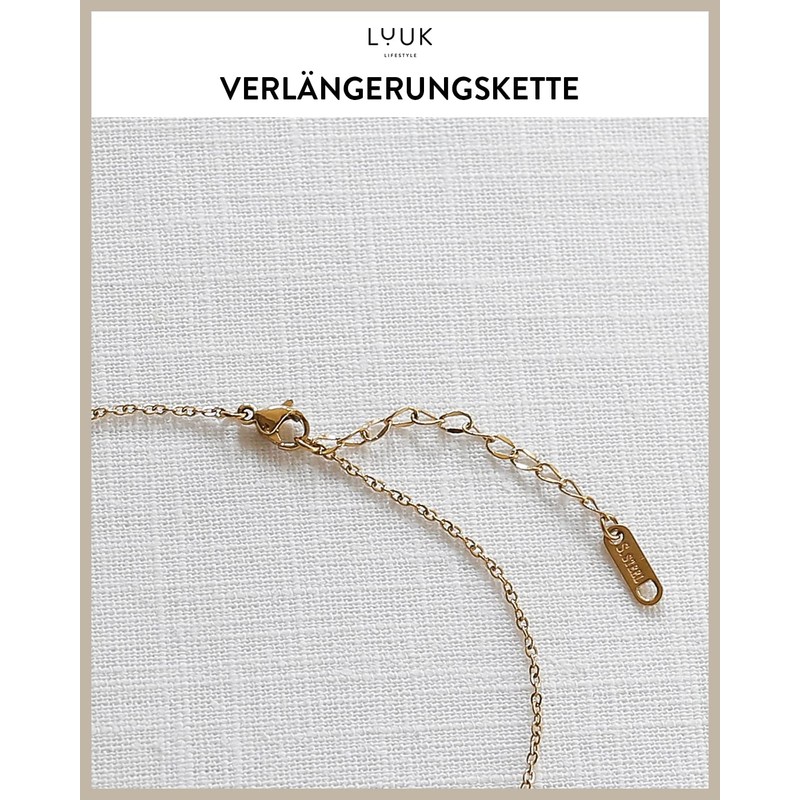 LUUK LIFESTYLE Filigree Necklace with Simple Pendant Made of Waterproof