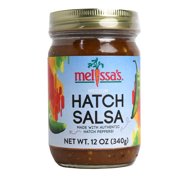 Authentic Roasted New Mexico Hatch Chile Salsa By Melissa's Produce - Delicious Flame-Roasted Hatch Chili Salsa, Peeled & Diced Southwestern Certified Green Peppers (MEDIUM HEAT LEVEL)