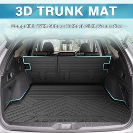 Mixsuper Cargo Liner for Subaru Outback 2020-2025, Cargo Mat Backrest Mat for Outback, All Weather Trunk Mat Backrest Mat TPE Back Seat Cover Protector for Outback Accessories