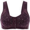 Dress Cici Dark Purple Cotton Nursing Bra, Front Snap Closure